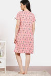 Zivame Joyful Jingles Knit Cotton Knee Length Nightdress - Candlelight Peach — thumbnail 4